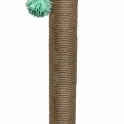 Topmast Krabpaal Fluffy Big Pole – Groen – 39 X 39 X 80 Cm – Made In EU – Krabpaal Voor Katten – Sterk Sisal Touw – Met Kattenspeeltje