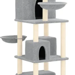 La Dolce Vita – Kattenmeubel Met Sisal Krabpalen 180 Cm Lichtgrijs
