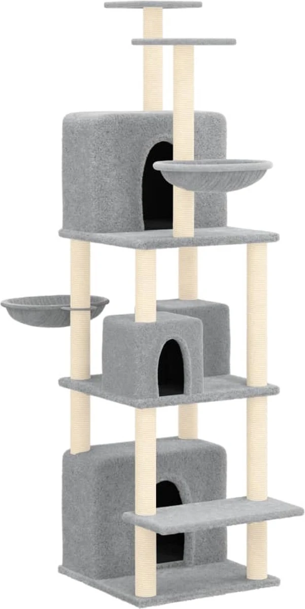 La Dolce Vita โ Kattenmeubel Met Sisal Krabpalen 180 Cm Lichtgrijs