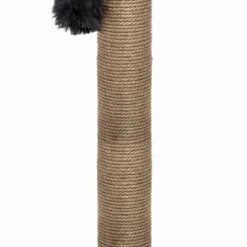 Topmast Krabpaal Fluffy Big Pole – Zwart – 39 X 39 X 80 Cm – Made In EU – Krabpaal Voor Katten – Sterk Sisal Touw – Met Kattenspeeltje