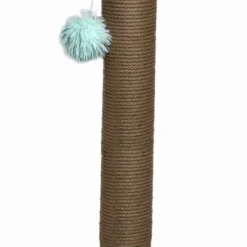 Topmast Krabpaal Fluffy Big Pole – Lichtblauw – 39 X 39 X 80 Cm – Made In EU – Krabpaal Voor Katten – Sterk Sisal Touw – Met Kattenspeeltje