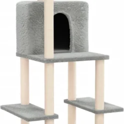 La Dolce Vita – Kattenmeubel Met Sisal Krabpalen 144,5 Cm Lichtgrijs