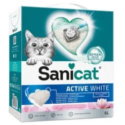 Sanicat Active White Lotus Flower Kattenbakvulling – Voordeelpakket: 3 X 6 L