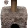 Topmast Krabpaal Fluffy Lima – Beige – 39 X 39 X 72 Cm – Made In EU – Krabpaal Voor Katten – Met Kattenhuis – Sterk Sisal Touw