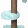 Topmast Krabpaal Fluffy Merida – Lichtblauw – 34 X 34 X 67 Cm – Made In EU – Krabpaal Voor Katten – Sterk Sisal Touw – Met Kattenballetje