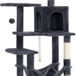 Krabpaal – Met Hangmat – Kattenboom – Rookgrijs