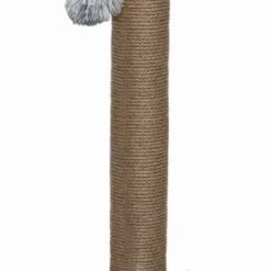 Topmast Krabpaal Fluffy Big Pole – Grijs – 39 X 39 X 80 Cm – Made In EU – Krabpaal Voor Katten – Sterk Sisal Touw – Met Kattenspeeltje