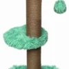 Topmast Krabpaal Fluffy Merida – Groen – 34 X 34 X 67 Cm – Made In EU – Krabpaal Voor Katten – Sterk Sisal Touw – Met Kattenballetje