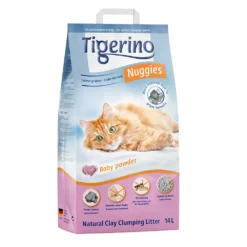 2x14L Nuggies Babypoedergeur Grof Tigerino Kattenbakvulling