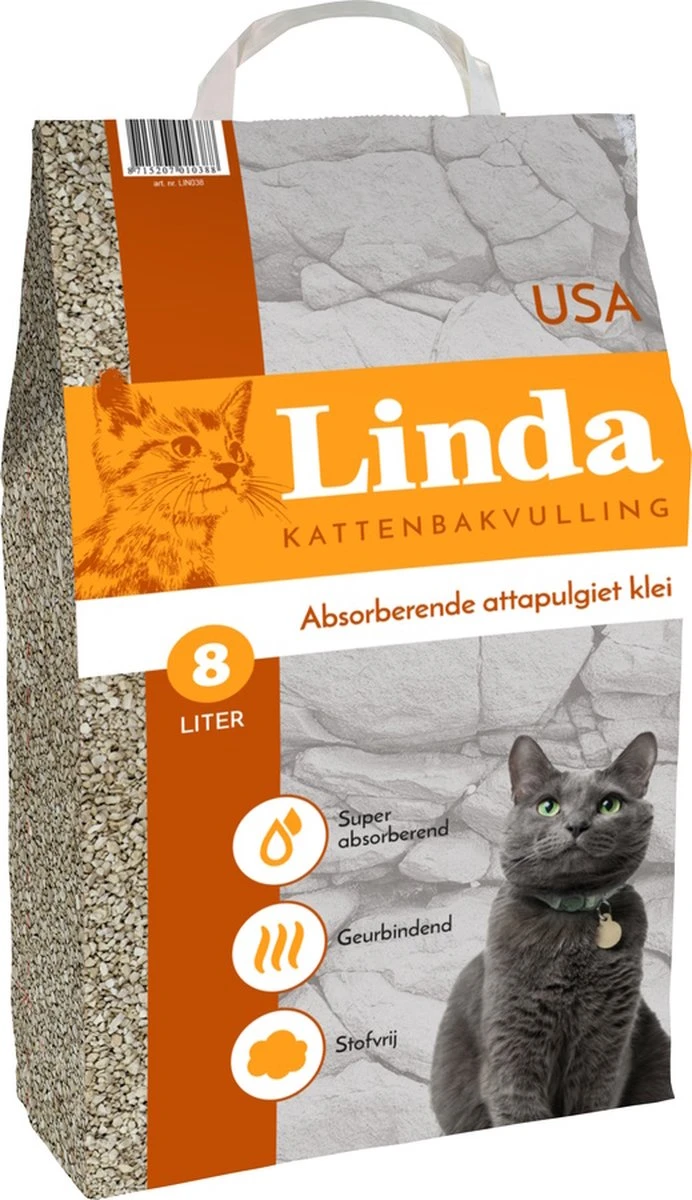 Linda USA Kattenbakvulling β 8 Liter β Niet-klontvormend