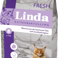 Linda Fresh Kattenbakvulling – 8 Liter – Klontvormend – Eucalyptusgeur