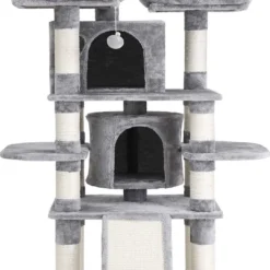 Rootz XXL Krabpaal Voor Katten – Krabpaal – Grijs – 60 X 55 X 172 Cm