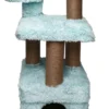 Topmast Krabpaal Fluffy Isola – Lichtblauw – 52 X 67 X 100 Cm – Made In EU – Krabpaal Voor Katten – Met Kattenhuis – Sterk Sisal Touw