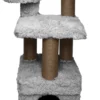 Topmast Krabpaal Fluffy Isola – Grijs – 52 X 67 X 100 Cm – Made In EU – Krabpaal Voor Katten – Met Kattenhuis – Sterk Sisal Touw