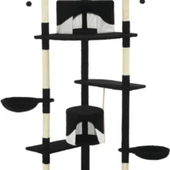 VidaXL Kattenkrabpaal Met Sisal Krabpalen 203 Cm Zwart En Wit
