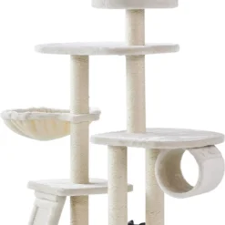 Nobby Krabmeubel Dilan – Krabpaal – Huisje – Creme – 50 X 40 X 137 CM