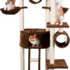 MaxxPet Krabpaal – Kattenspeelgoed – 165 CM – Kattenpaal – Met Kattenhuis En Kattentunnel – Voor Grote En Kleine Kat – Sisal – Bruin