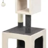 COSTWAY Krabpaal Kleine Kat Krabpaal Houten Krabpaal Stabiele Klimboom Wit En Grijs 42x42x80cm