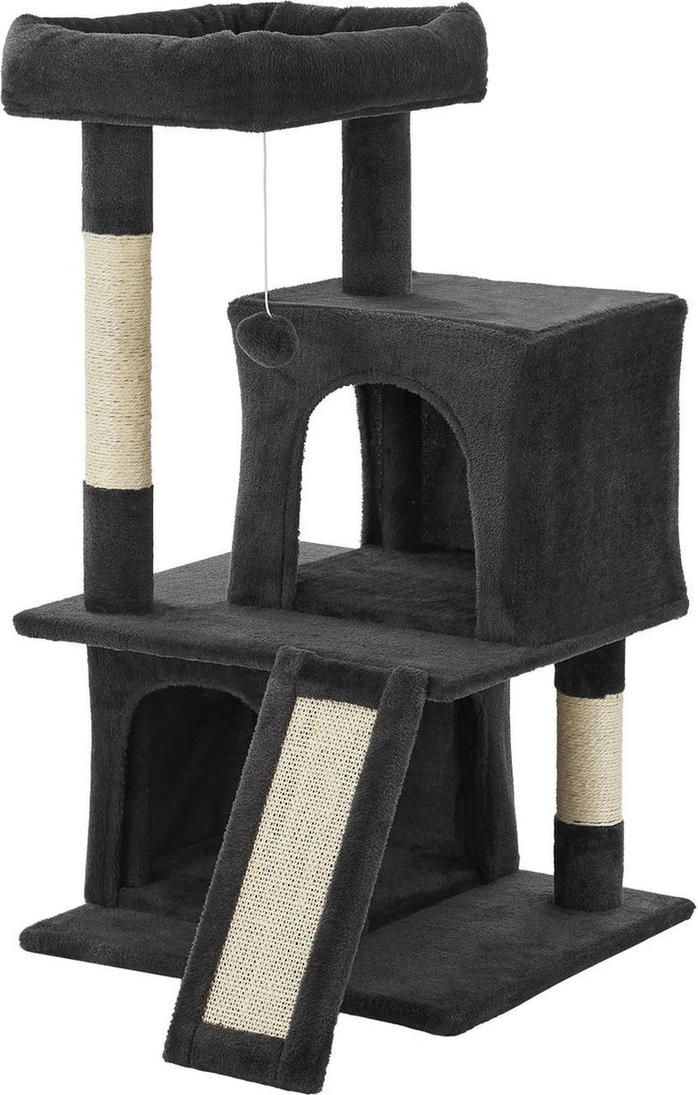 Katten Krabpaal Kimmy โ Antraciet โ Met Ligbed, Hol & Speeltje
