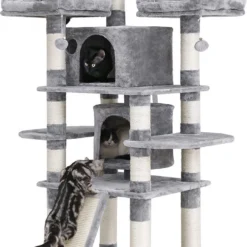 Krabpaal – Kattenpaal – Dierenhuis – Kattenhuis – Lichtgrijs – Katten Speelgoed