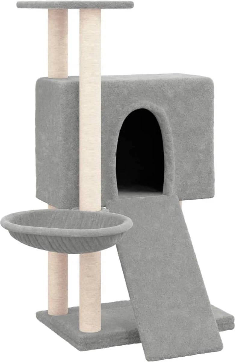 La Dolce Vita – Kattenmeubel Met Sisal Krabpalen 96 Cm Lichtgrijs
