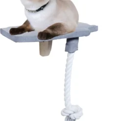 AFP Skywalk – Katten Muur Meubel – Kattenplatform Met Speeltouw – L 30 X B 26x H 50 Cm – Grijs
