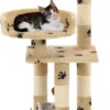 VidaXL Kattenkrabpaal Met Sisal Krabpalen 65 Cm Pootafdrukken Beige