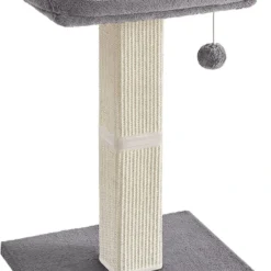 Kattenkrabpaal Met Pluche Platform 40 X 30 Cm Kattenkrabpaal 71 Cm Hoog Sisal Pluche Lichtgrijs