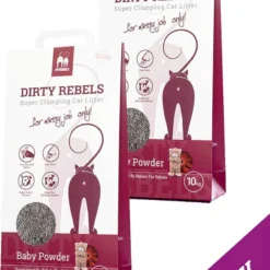 Dirty Rebels Kattenbakvulling BABY POWDER – 2-pack (2×10 L) – Extreem Snel Klontvormend