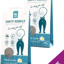 Dirty Rebels Kattenbakvulling WHITE LOTUS – 2-pack (2×10 L) – Extreem Snel Klontvormend