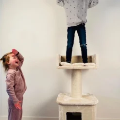 Von Scratch Krabpaal Berlin Beige Crème – Modulaire Krabpaal Voor Grote Katten