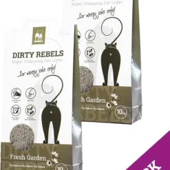 Dirty Rebels Kattenbakvulling FRESH-GARDEN – 2-pack (2×10 L) – Extreem Snel Klontvormend
