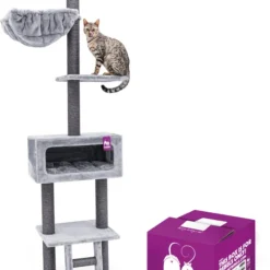 Petrebels Diana 260 Krabpaal – Grijs – 240-265cm – Plafondkrabpaal