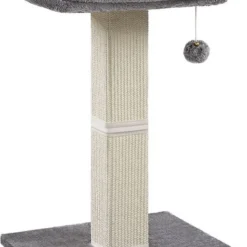 MIDA® Krabpaal Met Plateau 71 Cm – Krabpaal Voor Katten – Met Antislipkussens – Lichtgrijs