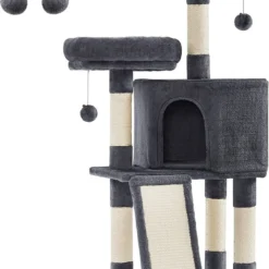 Hoppa! Krabpaal, Krabpaal, 115 Cm, Krabplank, Rookgrijs