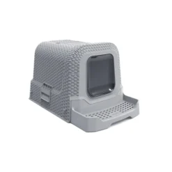Adori Kattentoilet Rattan 69x42x41 Cm – Kattenbak – Grijs