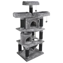 Adori Krabpaal Lily – Krabpalen – 60*50*143 Cm 21 Kg Grijs Zwart