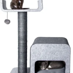 Flamingo Scratching Tree Flavie Felt, Grey, 60 X 40 X 77 Cm