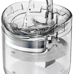 Amenzo® Drinkfontein Kat – Stijlvol Transparant Design – 2 Liter Inhoud – Inclusief 2 Filters – Gratis Schoonmaakset – Waterfontein