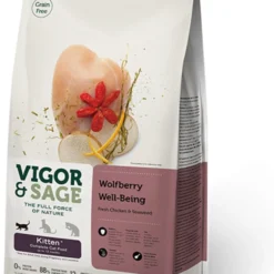 4x Vigor & Sage Kattenvoer Kitten Well-Being Wolfberry 2 Kg