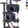 Krabpaal Voor Katten Met Touwtjes En Diverse Platformen, 130 Cm Hoog HM-YAHEE-591841 Donkergrijs