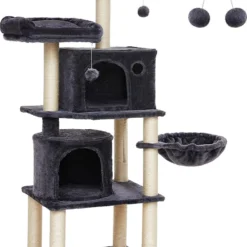 Mira Home Krabpaal Kattenboom Rookgrijs Hout Papier 55 X 45 X 152 Cm