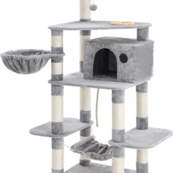 Hoppa! Stevige Kattenboom Met Kattenbak – Sisal – Grijs