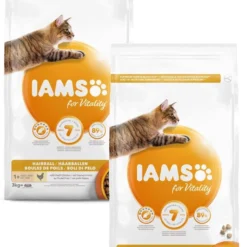 Iams Cat Adult Hairball – Kattenvoer – 2 X Kip 3 Kg