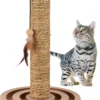 Relaxdays Krabpaal Met Speelbal – Kattenpaal – Zeegrastouw – Met Speelbord – 45 X 30 Cm
