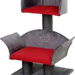 KERBL Krabpaal Lounge Deluxegrijs/rood, Hoogte: 70 Cm
