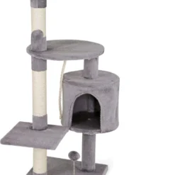 Dibea – Krabpaal – Krabpaal Voor Katten – Kattenhuis – Lichtgrijs – Kattenboom
