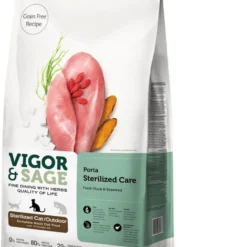 8x Vigor & Sage Kattenvoer Sterilised Indoor Poria 400 Gr