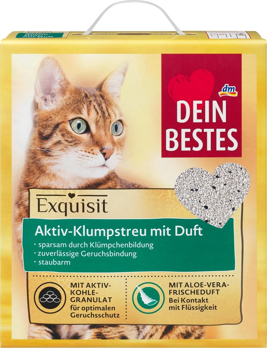 Dein Bestes Kattenbakvulling, Exquisit, Actief Klonterende Kattenbakvulling Met Aloë Vera-geur, 6 L