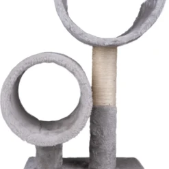 Maxxpro Krabpaal – Met Tunnel – 50 CM – Pluche En Sisal – Grijs